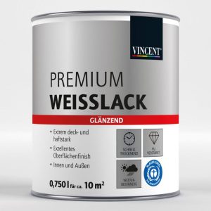 Vincent Premium weißlack Brilliantweiß glänzend 750 ml Vincent Premium weißlack Brilliantweiß glänzend 750 ml