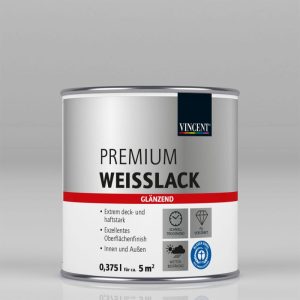 Vincent Premium Weißlack RAL 9010 Reinweiß glänzend 375 ml Vincent Premium Weißlack RAL 9010 Reinweiß glänzend 375 ml