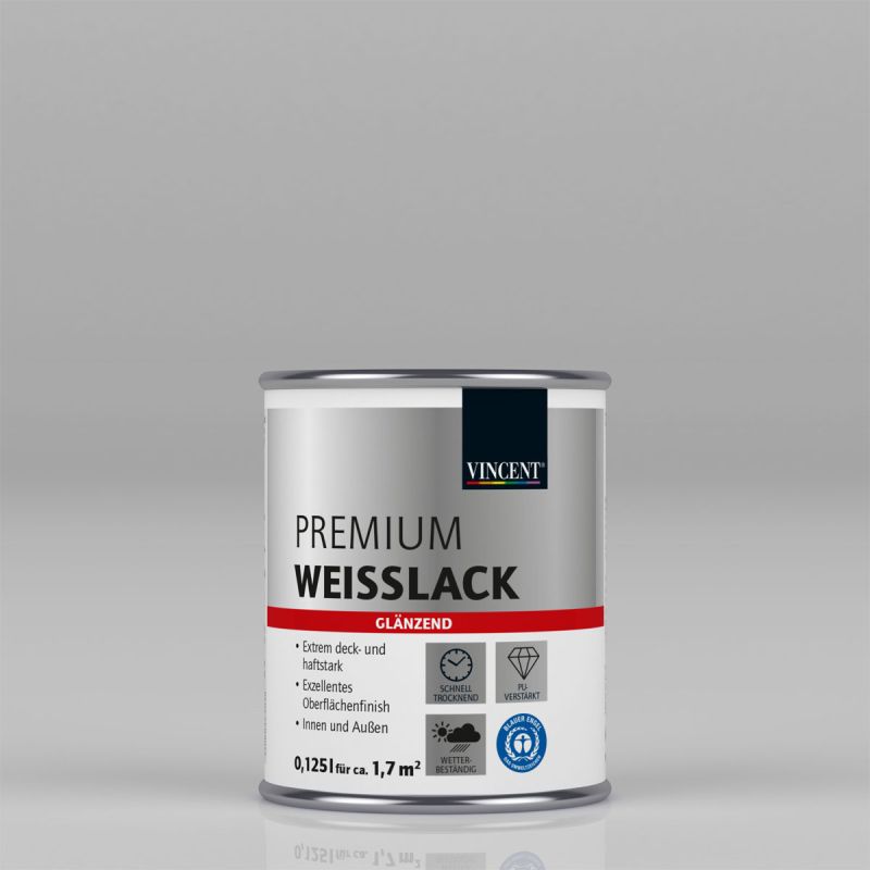 Vincent Premium Weißlack Brilliantweiß glänzend 125 ml