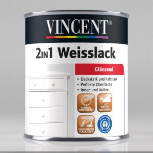 Vincent Weißlack 2in1 RAL 9003 signalweiß glänzend 125 ml Vincent Weißlack 2in1 RAL 9003 signalweiß glänzend 125 ml