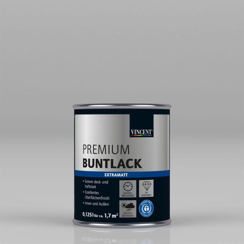 Vincent Premium Buntlack Platingrau extramatt 125 ml
