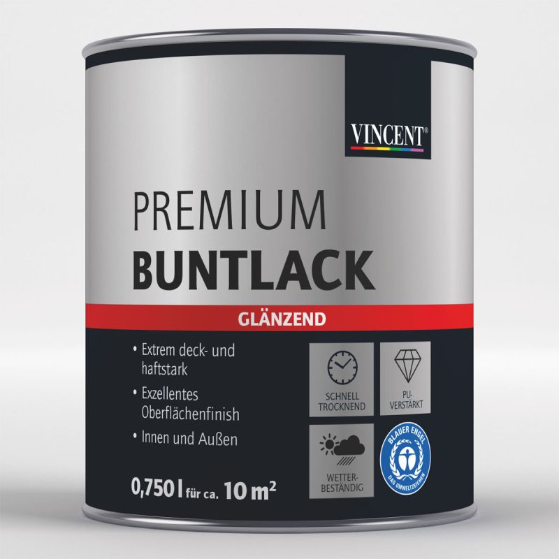 Vincent Premium Buntlack RAL 7001 silbergrau glänzend 750 ml