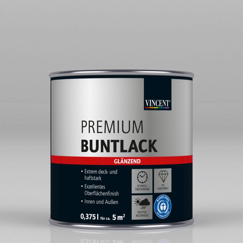 Vincent Premium Buntlack RAL 7001 silbergrau glänzend 375 ml