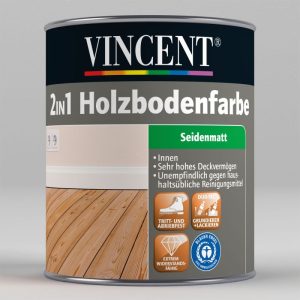 Vincent 2in1 Holzbodenfarbe RAL3009 Oxidrot 750 ml