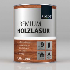 Vincent Premium Holzlasur Farblos 2,5 L Vincent Premium Holzlasur Farblos 2,5 L
