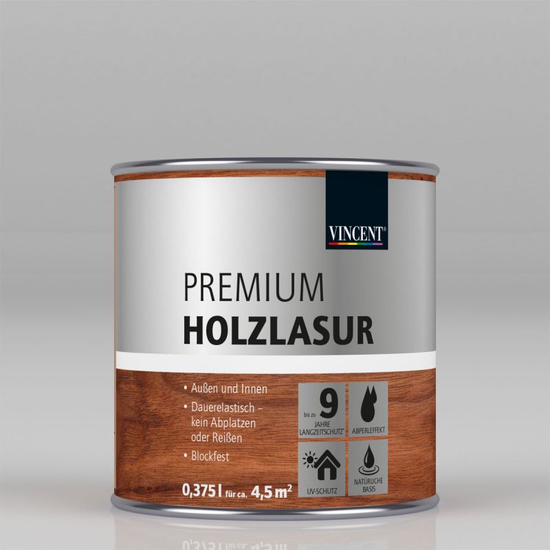 Vincent Premium Holzlasur Grau 0,375 L