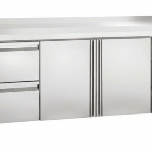 BARTSCHER Kühltisch S2T2-150, Aufkantung, 2 Schublafen, 2 Türen 1/1GN, Breite 1792mm