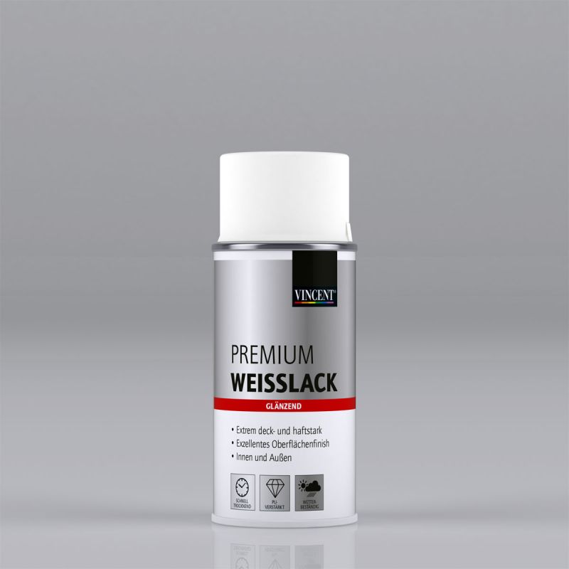 Vincent Premium Weißlack RAL 9010 Reinweiß glänzend 150 ml