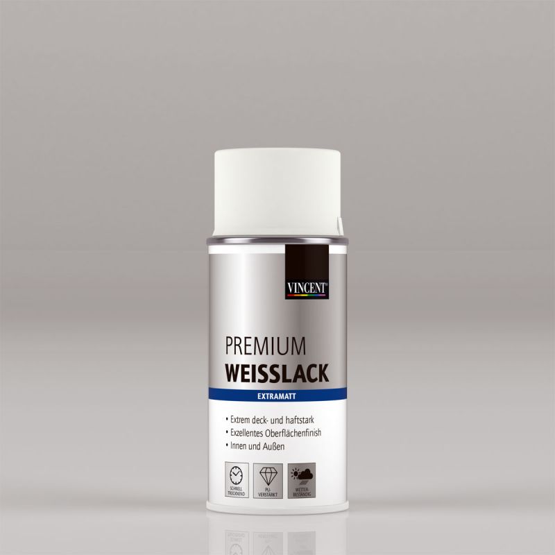 Vincent Premium Weißlack RAL 9003 signalweiß extramatt 150 ml