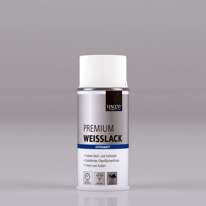 Vincent Premium Weißlack RAL 9010 Reinweiß extramatt 150 ml