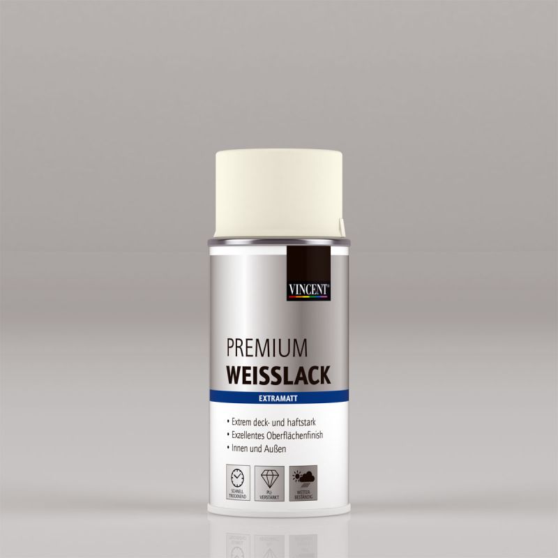 Vincent Premium Weißlack RAL 9001 Cremeweiß extramatt 150 ml