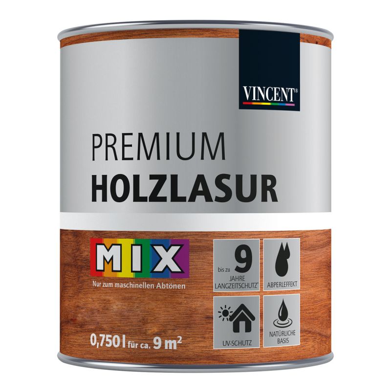 Vincent  Holzschutz Premium Holzlasur MIX IT! 0,75 l