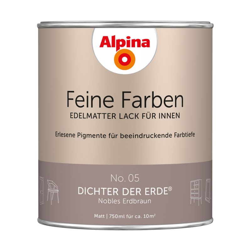 Alpina Buntlack Feine Farben Lack No 05 Dichter der Erde edelmatt 750ml