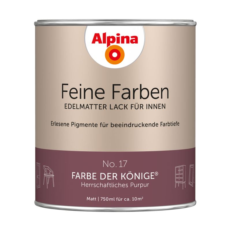 Alpina Buntlack Feine Farben Lack No 17 Farbe der Könige edelmatt 750ml