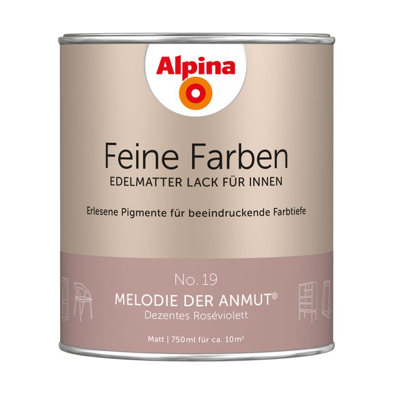 Alpina Buntlack Feine Farben Lack No 19 Melodie der Anmut edelmatt 750ml