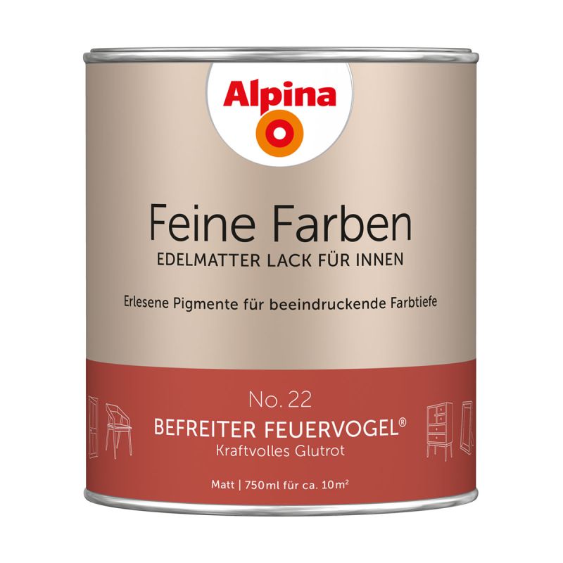 Alpina Buntlack Feine Farben Lack No 22 Befreiter Feuervogel edelmatt 750ml