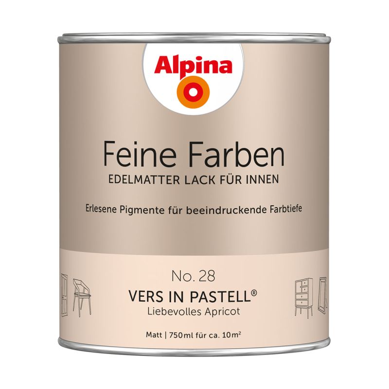 Alpina Buntlack Feine Farben Lack No 28 Vers in Pastell edelmatt 750ml
