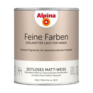 Alpina Buntlack Feine Farben Lack Zeitloses Matt-Weiss 750ml Alpina Buntlack Feine Farben Lack Zeitloses Matt-Weiss 750ml