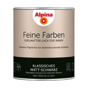 Alpina Buntlack Feine Farben Lack Klassisches Matt-Schwarz 750ml Alpina Buntlack Feine Farben Lack Klassisches Matt-Schwarz 750ml