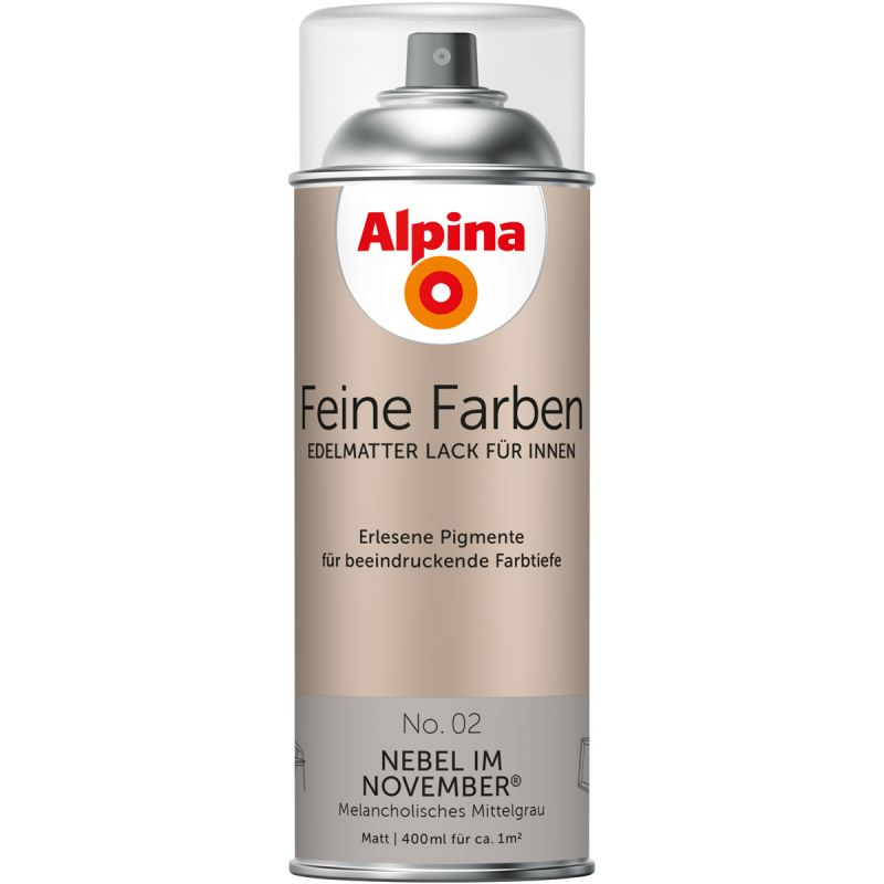 Alpina Buntlack Feine Farben Sprühlack No 02 Nebel im November edelmatt 400ml