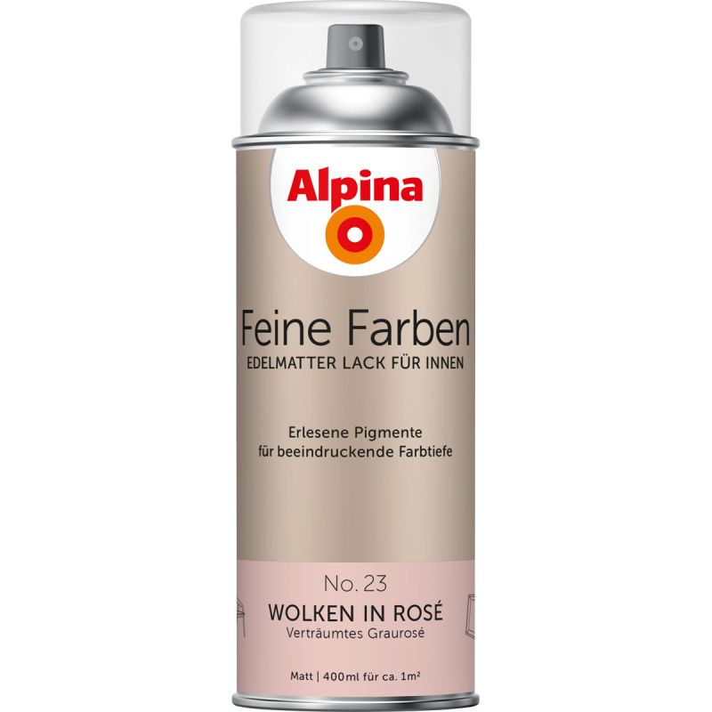 Alpina Buntlack Feine Farben Sprühlack No 23 Wolken in Rosé edelmatt 400ml