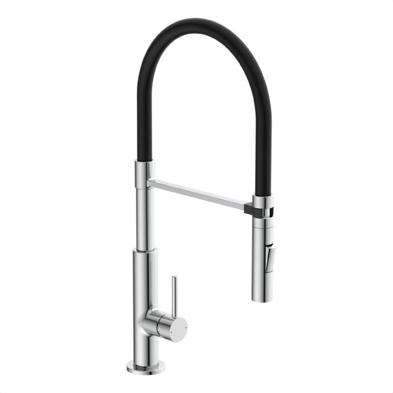 Schütte Küchenarmatur mit ausziehbarer Brause 79180 Stilo chrom schwarz