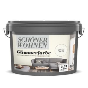 Schöner Wohnen Farbe  Wandfarbe Glimmerfarbe crystal white 2,5 Liter