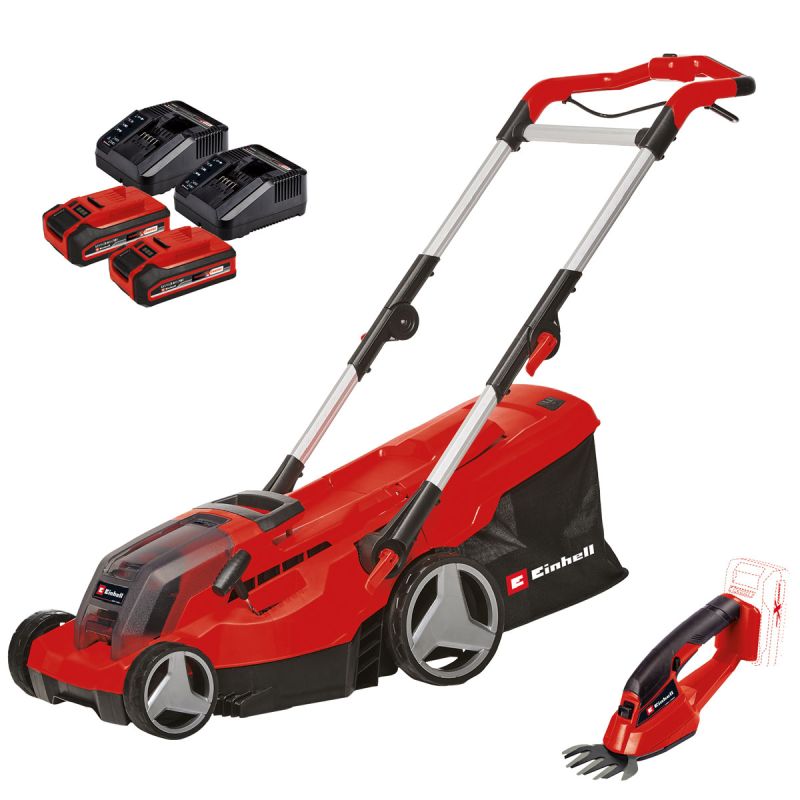 Einhell Akkurasenmäher und Strauchschere GE-CM 36/37 Li-Set