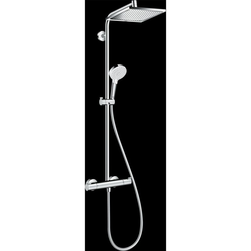 Hansgrohe Duschsystem 240 Crometta E 1 Strahlart EcoSmart mit Thermostat Chrom