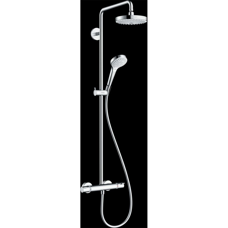 Hansgrohe Duschsystem 180 Croma Select S 2 Strahlarten mit Thermostat Weiß/Chrom
