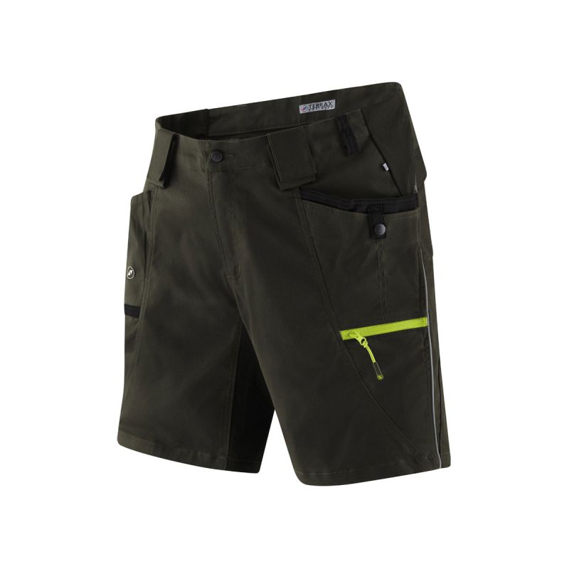 Terrax Workwear  Herren-Arbeitshose Gr. 52 dunkelgrün-limette