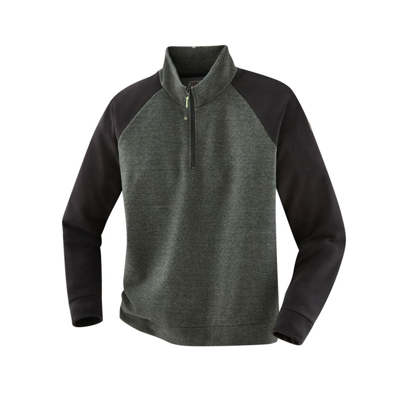 Terrax Workwear Sweattroyer dunkelgrün-schwarz Größe S
