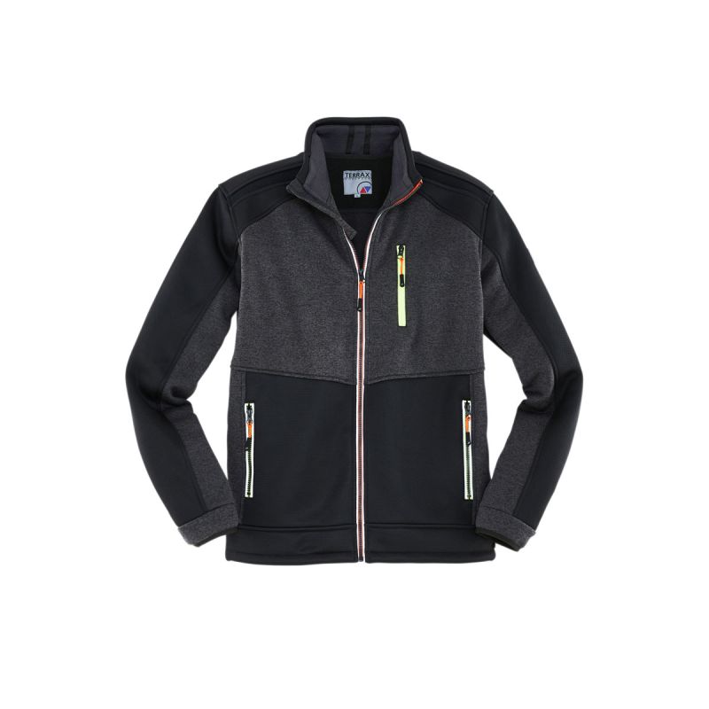 Terrax Workwear  Strickfleecejacke schwarz-limette-orange Größe 2XL