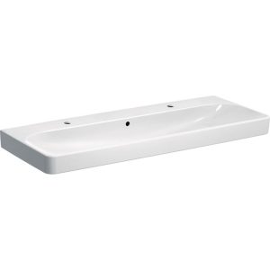Geberit Doppelwaschtisch Smyle Square weiß 120 x 48 x 16,5 cm Geberit Doppelwaschtisch Smyle Square weiß 120 x 48 x 16,5 cm
