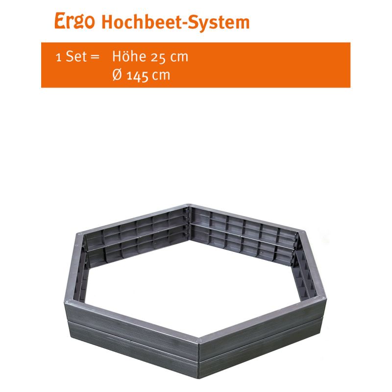 Garantia Hochbeet-System ERGO XL 6 Paneele inkl Verbinder wood