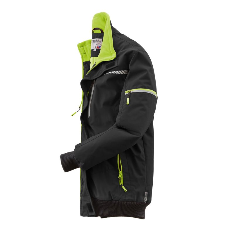 Terrax Workwear Pilotenjacke schwarz-limette Größe M