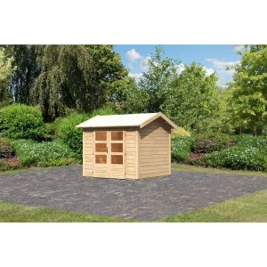Karibu Blockbohlenhaus Theres 3 naturbelassen Karibu Blockbohlenhaus Theres 3 naturbelassen