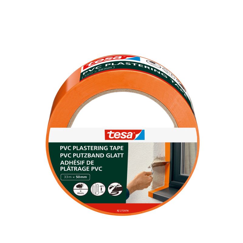 Tesa Putzband PVC orange 33m x 50mm
