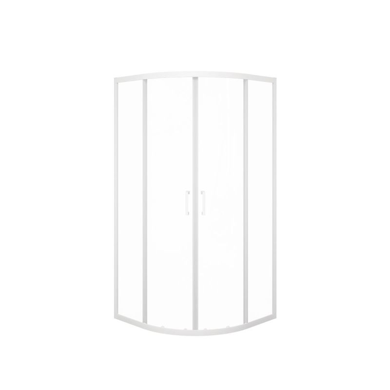 Aurlane Glasdusche Factory rund weiß 90 x 200 x 90 cm