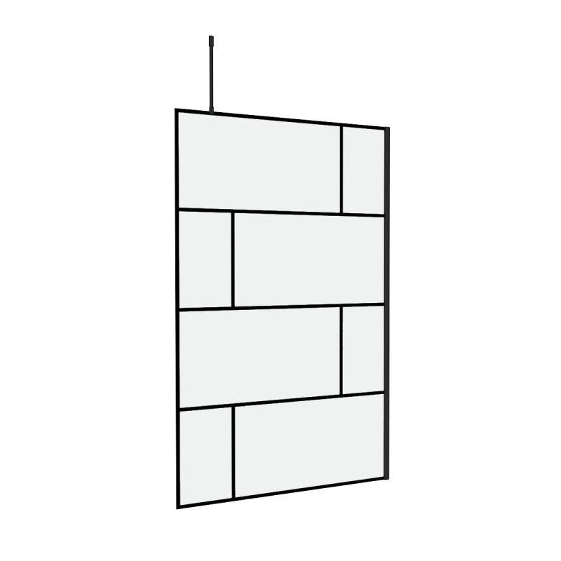 Aurlane Walk In Dusche Bricks schwarz 120 x 195 cm
