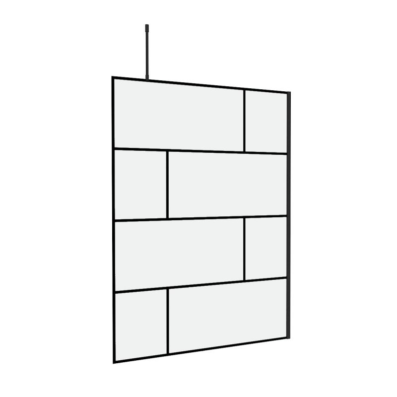 Aurlane Walk In Dusche Bricks schwarz 140 x 195 cm
