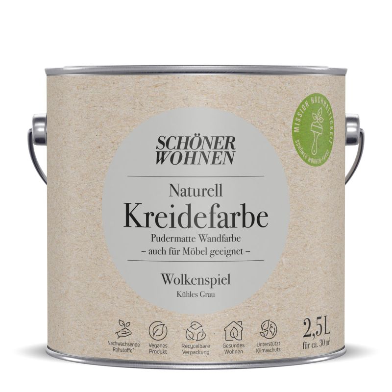 Schöner Wohnen Farbe Naturell Kreidefarbe 2,5 L Wolkenspiel
