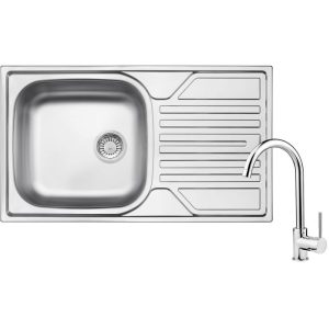 Edelstahl-Spuelen-Set Legato inkl. SP–Armatur,76×43,5×14,5cm,inox,f. US ab 50