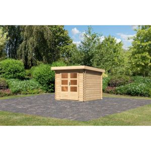 Karibu  Blockbohlenhaus Emscher 2 237 x 237 cm naturbelassen