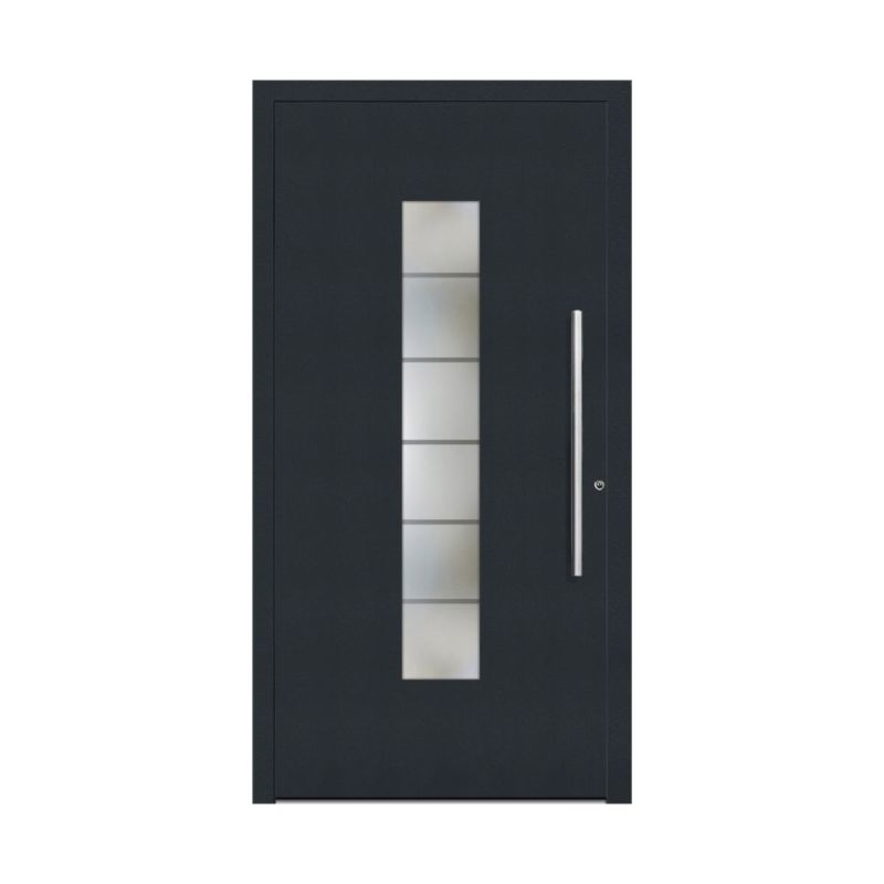 Aluminium-Sicherheitshaustür 108 Lucca anthrazit Anschlag rechts 100 x 210 cm