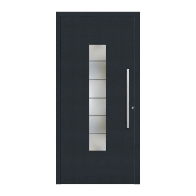 Aluminium-Sicherheitshaustür 108 Lucca anthrazit Anschlag rechts 110 x 210 cm