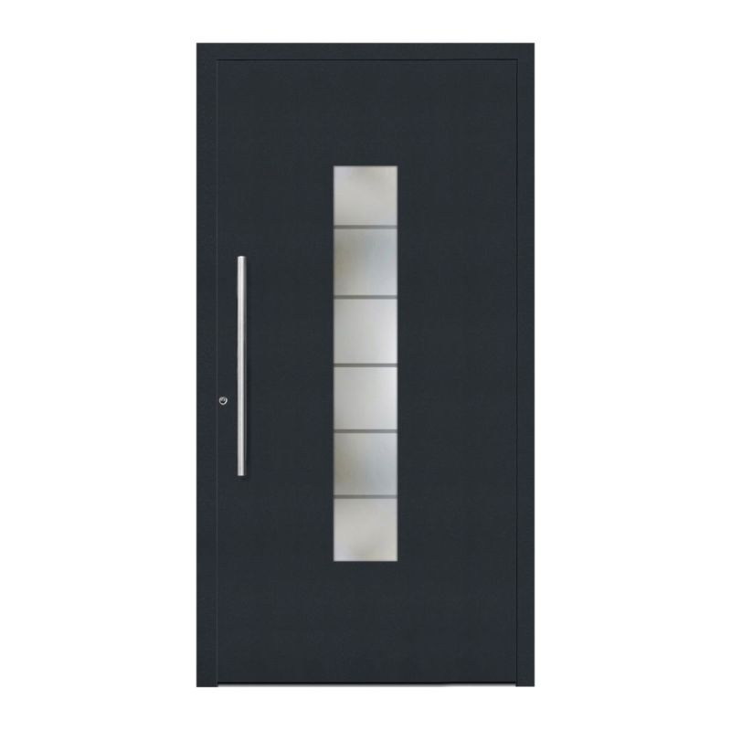Aluminium-Sicherheitshaustür 108 Lucca anthrazit Anschlag links 110 x 210 cm