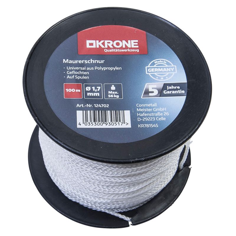 Krone Maurerschnur 1,7 mm - 100m weiß