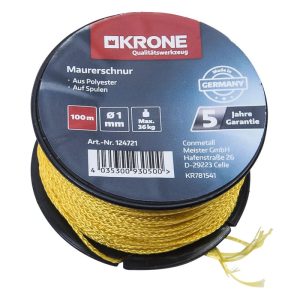 Krone Maurerschnur 1,0 mm – 100m gelb Krone Maurerschnur 1,0 mm – 100m gelb