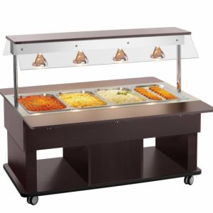 Bartscher Buffetwagen Kids warm W4110-150U, 4 x 1/1 GN, Wenge Bartscher Buffetwagen Kids warm W4110-150U, 4 x 1/1 GN, Wenge